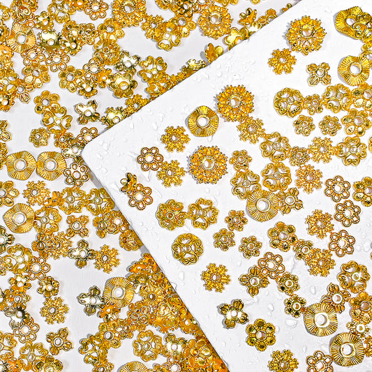 [E120] Gold/Silver Plated Alloy Flower Spacers